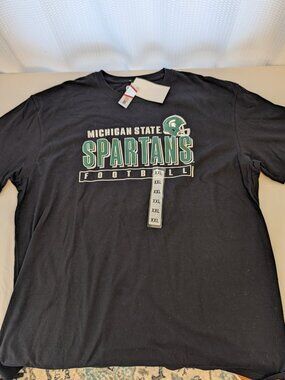 T-Shirt XXL Men's CSA Michigan State University Spartans MSU Football Black Tee